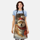 Shiba Inu Hond Kerstfeest Schort (Gedragen)