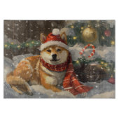 Shiba Inu Hond Kerstfeest Snijplank (Voorkant)