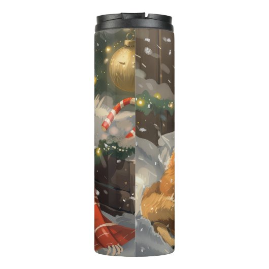 Shiba Inu Hond Kerstfeest Thermosbeker (Achterkant)