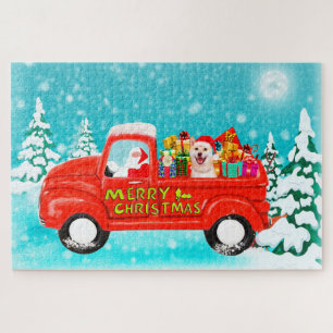 Shiba Inu hond Kerstman Bezorgtruck Legpuzzel