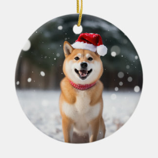 Shiba Inu Hond Kerstmis Keepsake Keramisch Ornament