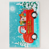 Shiba Inu Hond Kerstmis Kerstman Levering Truck Legpuzzel (Verticaal)