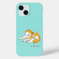 Shiba Inu hond krabt haar oor Pixelart