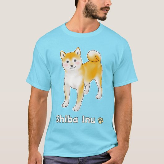 Shiba Inu Hond met Blushes T-shirt (Voorkant)