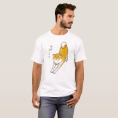 Shiba Inu hond met een stretch pixelart T-shirt (Voorkant volledig)