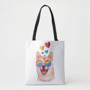Shiba Inu-hond met harten Valentijnsdag Tote Bag