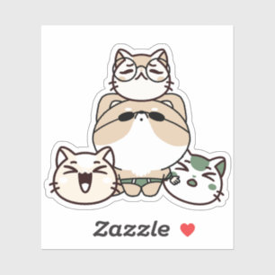 Shiba Inu-hond met prothese voorpoot en kat vriend Sticker