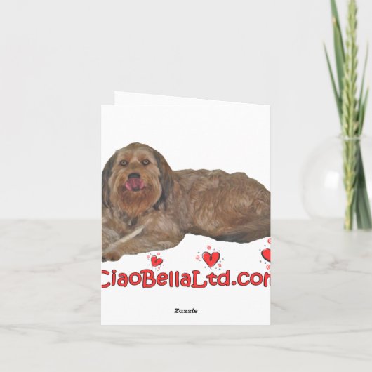  Shiba Inu hond met rood hart Feestdagen Kaart (Achterkant)