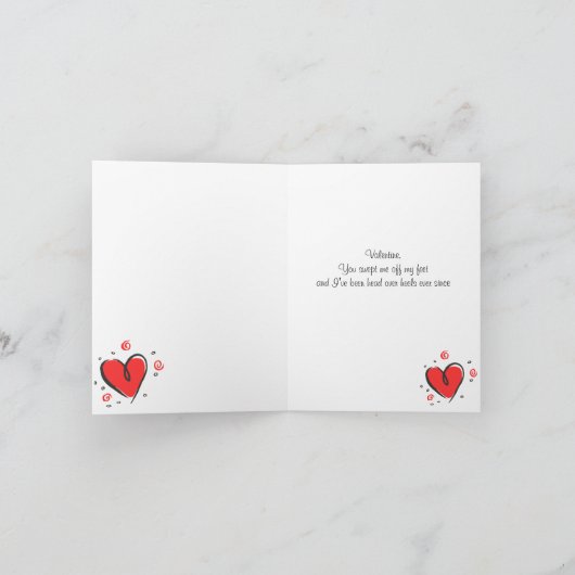  Shiba Inu hond met rood hart Feestdagen Kaart (Binnen)