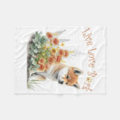 Shiba Inu-hond Moeder Bloem Fleece Deken (Voorkant (Horizontaal))