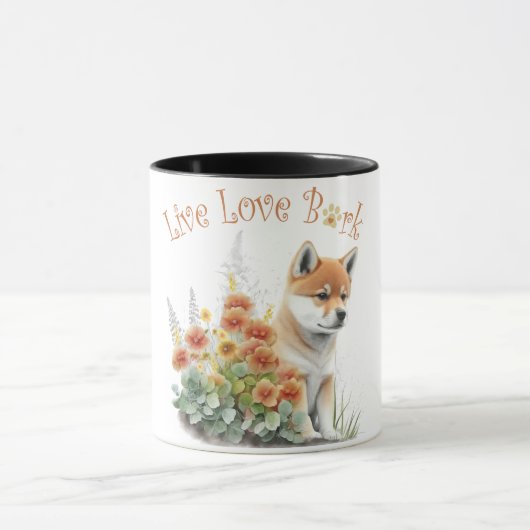 Shiba Inu Hond Moeder Bloemstuk Mok (Midden)