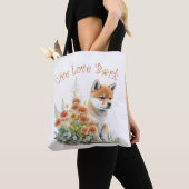 Shiba Inu Hond Moeder Bloemstuk Tote Bag (Dichtbij)