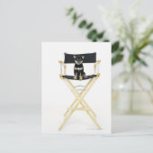 Shiba Inu hond op de stoel van de regisseur Briefkaart (Staand voorkant)