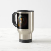 Shiba Inu-hond op Rocketship naar de maan Reisbeker (Voorkant links)