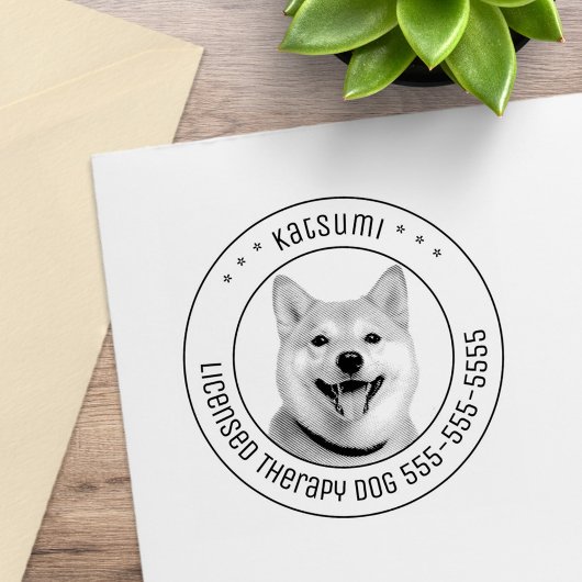 Shiba Inu Hond Pet Foto Rond Rubberstempel