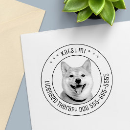 Shiba Inu Hond Pet Foto Rond Zelfinktende Stempel