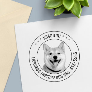 Shiba Inu Hond Pet Foto Rond Zelfinktende Stempel