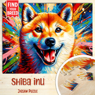Shiba Inu Hond Portret Acryl Kunstprint Cadeau Legpuzzel