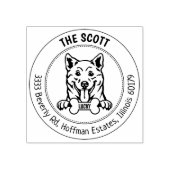 Shiba Inu Hond Retouradres Familie Rubberstempel (Afrduk)