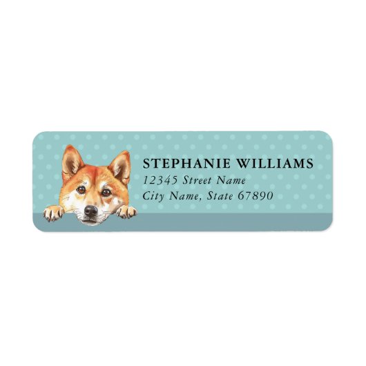 Shiba Inu-hond retouradreslabels Etiket (Voorkant)
