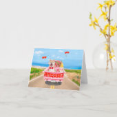 Shiba Inu-hond Valentijnsdag vrachtwagen harten Kaart (Gele Bloem)