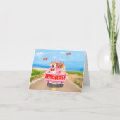 Shiba Inu-hond Valentijnsdag vrachtwagen harten Kaart (Voorkant)