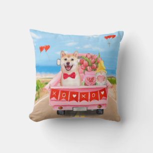 Shiba Inu-hond Valentijnsdag vrachtwagen harten Kussen