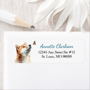 Shiba Inu Hond Vlinder Wonder Retouradres Etiket