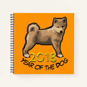 Shiba inu Hondenjaar 2018 Vierkant Notitieboek