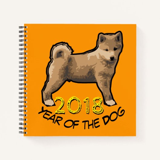 Shiba inu Hondenjaar 2018 Vierkant Notitieboek (Voorkant)