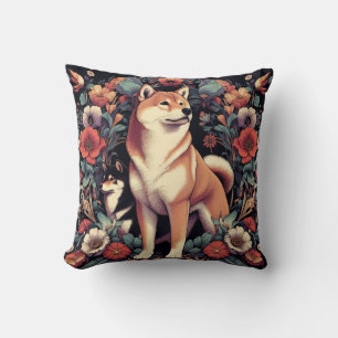 Shiba Inu Hondenkussen William Morris geïnspireerd Kussen
