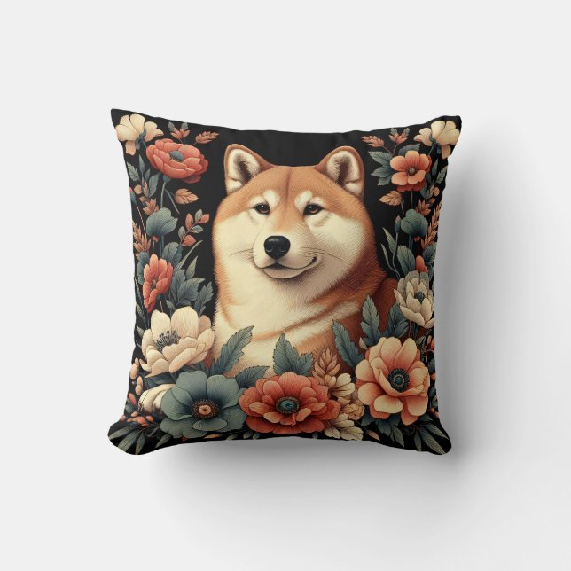 Shiba Inu Hondenkussen William Morris Kussen (Voorkant)