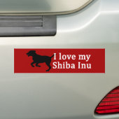 Shiba Inu Hondenliefde Bumpersticker (Op auto)