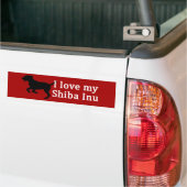 Shiba Inu Hondenliefde Bumpersticker (Op Truck)
