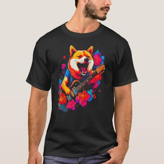 Shiba Inu hondenmuziek 1 T-shirt (Voorkant)