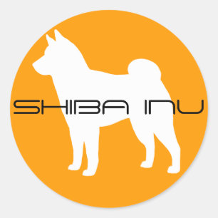 SHIBA INU Hondenras Silhouet Aangepast Ronde Sticker