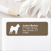 Shiba Inu Hondenras Silhouette Return Address Etiket (Insitu)