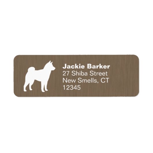 Shiba Inu Hondenras Silhouette Return Address Etiket (Voorkant)