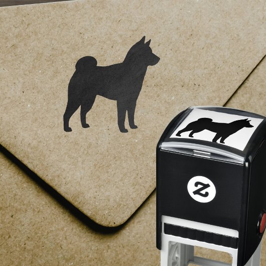 Shiba Inu Hondenras Silhouette Zelfinktende Stempel