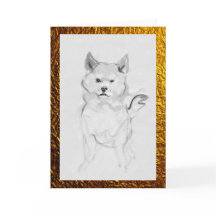 Shiba Inu-hondportret huisdier inktwashilderij kaa
