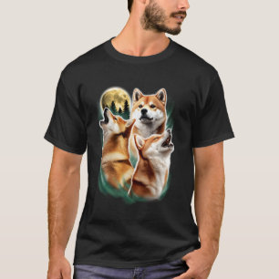 Shiba Inu huilt bij Moon Funny Humor Me T-shirt