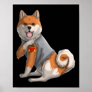 Shiba Inu I Love Mam Tattoo Dog Shirt Funny Moeder Poster