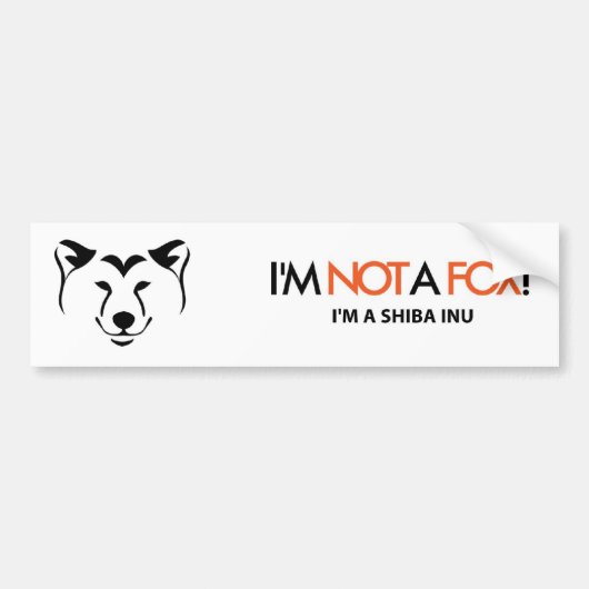 Shiba Inu: Ik ben geen Fox Bumpersticker (Voorkant)