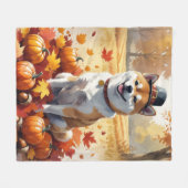 Shiba Inu in de herfst verlaat Thanksgiving kunst Fleece Deken (Voorkant (Horizontaal))
