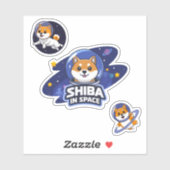Shiba Inu in de ruimte, Shiba Inu Sticker (Vel)