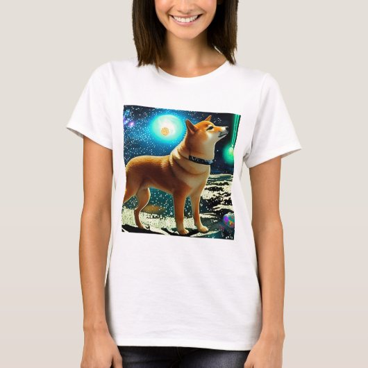 Shiba Inu in de ruimte T-shirt (Voorkant)