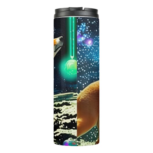 Shiba Inu in de ruimte Thermosbeker (Achterkant)