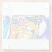 Shiba Inu in de stad Glazen Onderzetter (Achterkant)