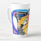 Shiba Inu in de stad Latte Mok (Linkerhoek)