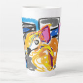 Shiba Inu in de stad Latte Mok (Voorkant)